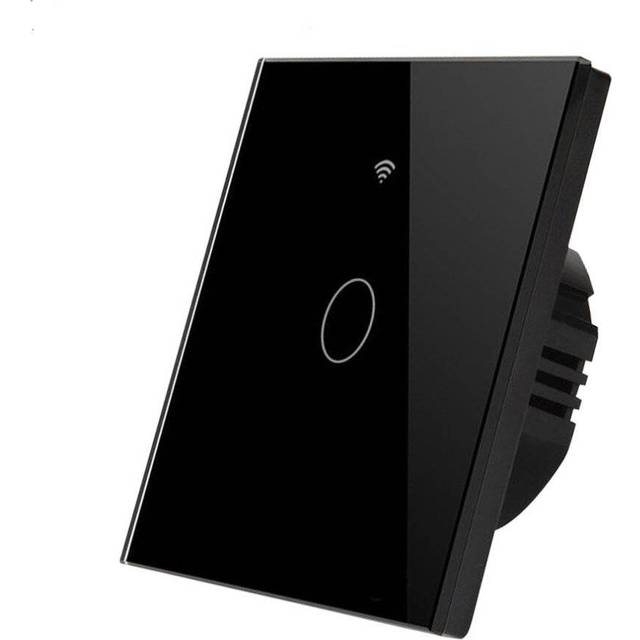 1 Gang Smart Touch Switch with Timer, Black Body, APP & Voice Control, Smart Alexa Light Switch Works with Amazon and Google Home, No Neutral Required