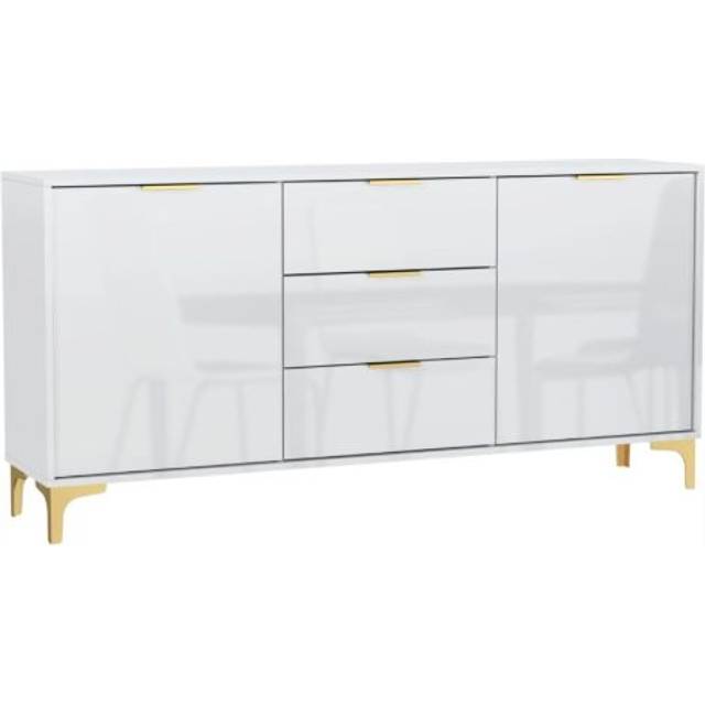 (White) Sideboard 140cm Gloss Doors - Mex Furniture