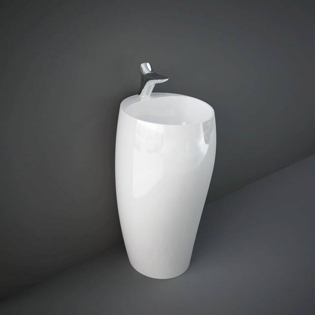 RAK Cloud 500mm Freestanding Basin 1 Tap HoleAlpine White Finish: Alpine White