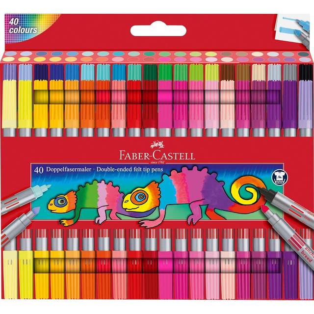 Tuschpenna med dubbelspets Mixade färger 40-pack Faber Castell