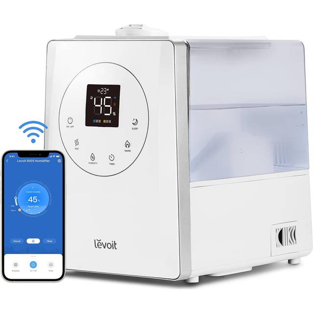 LEVOIT Luftbefeuchter, Smart 6L Top-Fill Warmer/Kalter Nebel mit Alexa/APP Steuerung, Schlafmodus, Timer 1-12Std. , Humidifier mit Aromatherapie für Schlafzimmer, Kinderzimmer, Pflanzen bis 40–70 m²