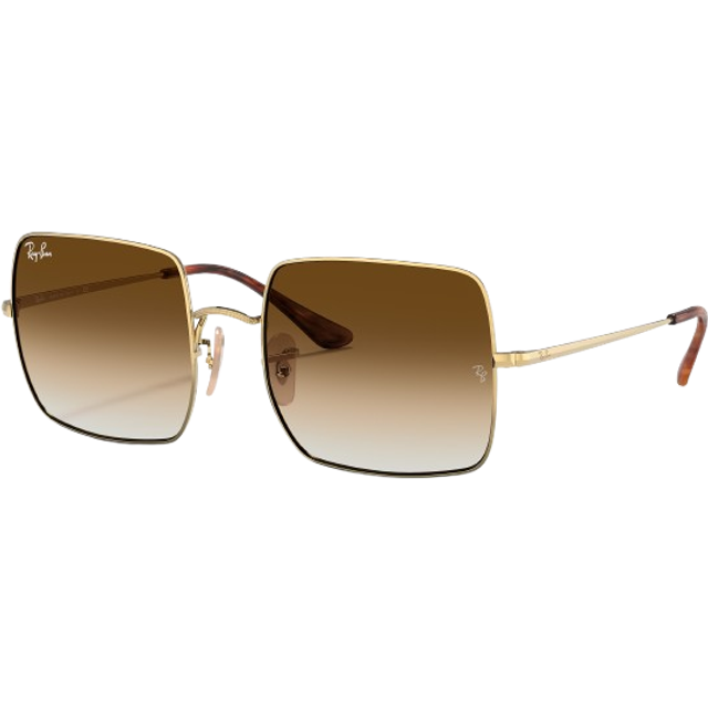 Ray Ban Square 1971 Classic Light Brown Gradient Square Unisex Sunglasses RB1971 914751 54 - Gold Tone (Size 54)
