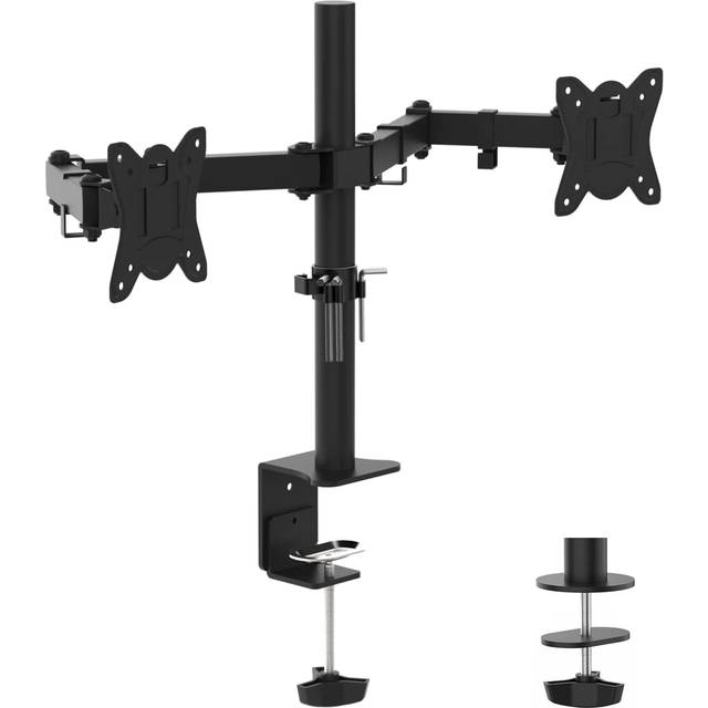 Dual Monitor Stand for 13-32 inch Screens, Ergonomic Double Monitor Stands for Desks, Height Adjustable Arm Mount with Tilt Swivel Rotation, VESA
