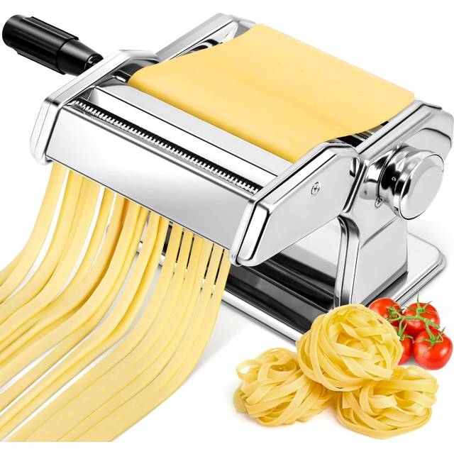 Manual Pasta Maker Machine, Stainless Steel Pasta Roller and Cutter