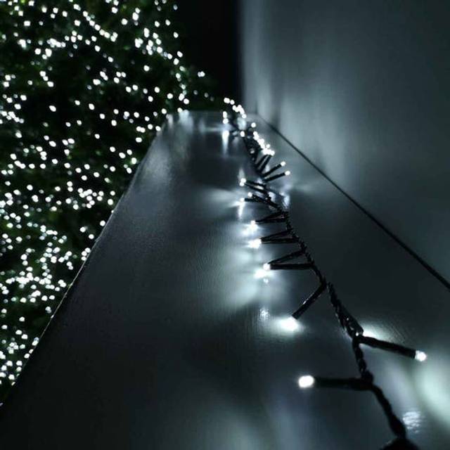 Premier 1000 Cool LED Christmas Lights with Multi Mains Timer - Ice white - White