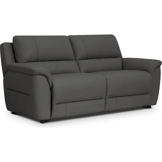 Elephant Grey Leather Sofas - 3 Seater Sofa - Theo Range - Oak Furnitureland