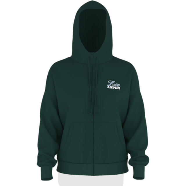 Victorias Secret PINK Deep Forest Green Zip Up Fleece Hoodie - deep forest green