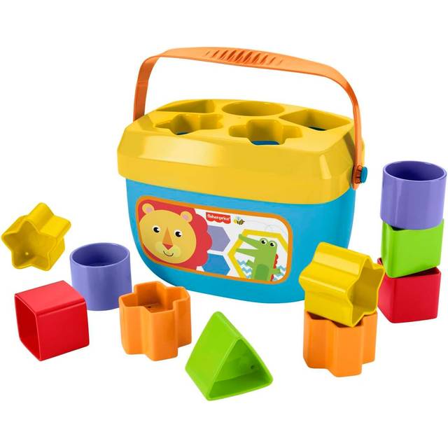 Fisher-Price Baby\'s First Blocks - Navy Fawn, Set of 10 Blocks for Stacking and Sorting Play for Infants Ages