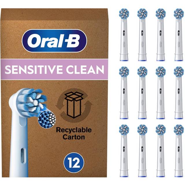 Oral-B Pro Sensitive Clean borsthuvuden för elektrisk tandborste, X-formade borst, brevlådekompatibel förpackning, 12 stycken