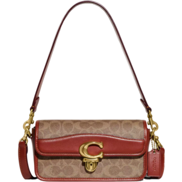 Coach Studio Baguette Bag in Signature Canvas - B4/TAN RUST