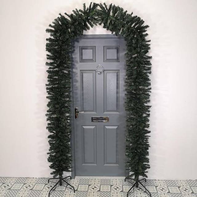 2.4m (8ft) Tall Single Door Indoor Christmas Tree Arch in Green - Green