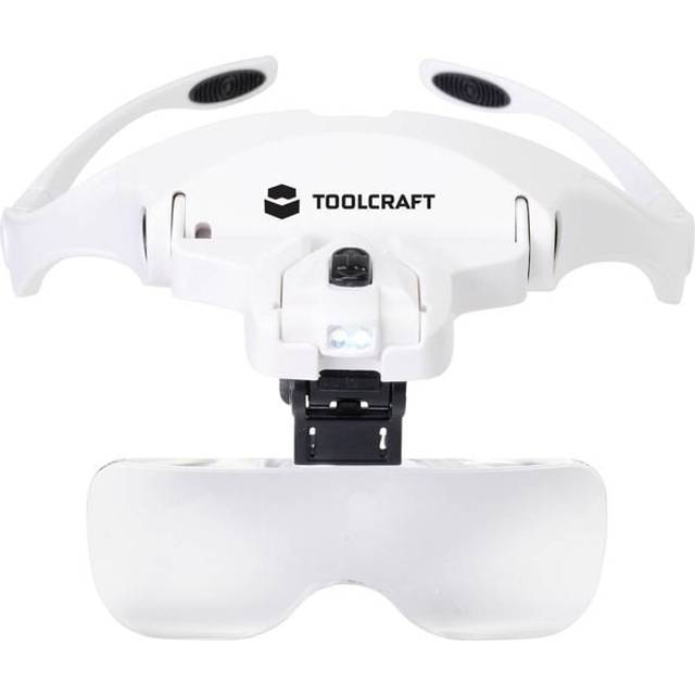 TOOLCRAFT 2469761 Förstoringsglasögon med LED-belysning Förstoringsfaktor: 3.5 x, 2.5 x, 2.0 x, 1.5 x, 1.0 x Linsstorlek: (L x B) 95 mm x 34 mm
