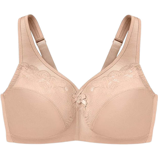 Glamorise Full Figure Plus Size MagicLift Wirefree Minimizer Support Bra - Nude