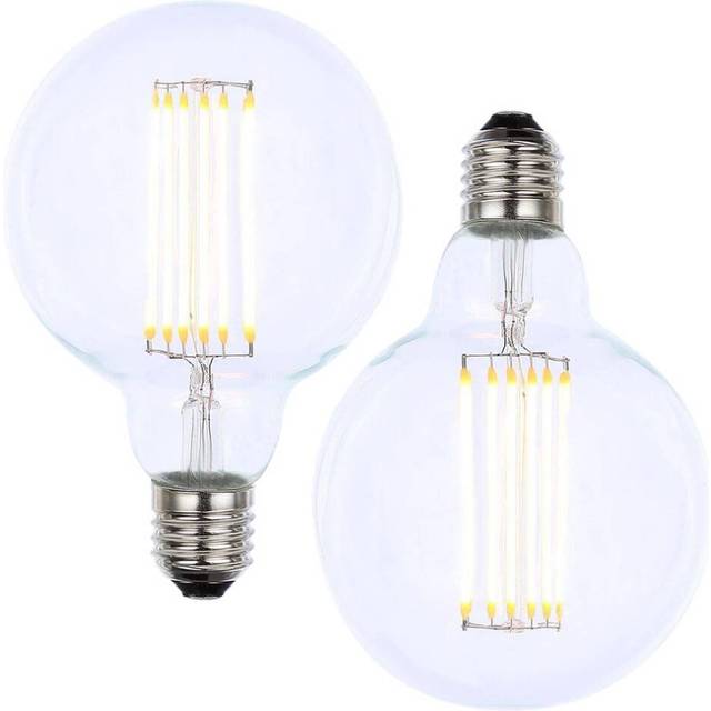 Litecraft Light Bulb E27 Edison Screw LED Filament in Clear - 2 Pack