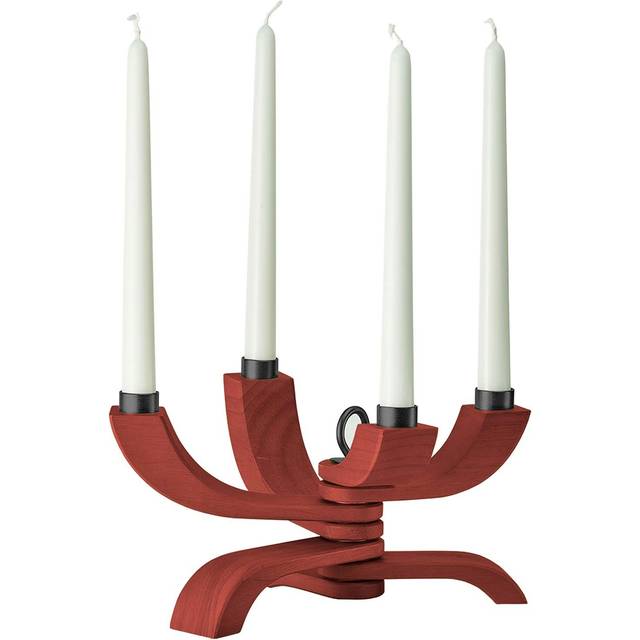 Nordic Light Candlestick With 4 Arms, Red