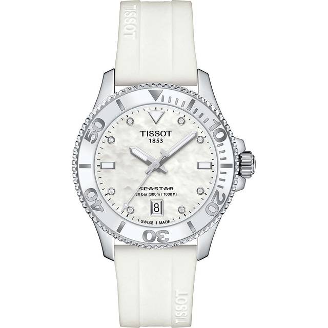 TISSOT Seastar 1000 36MM SS MOP Dial Unisex Watch T120.210.17.116.00 / T1202101711600 - White - 36 mm