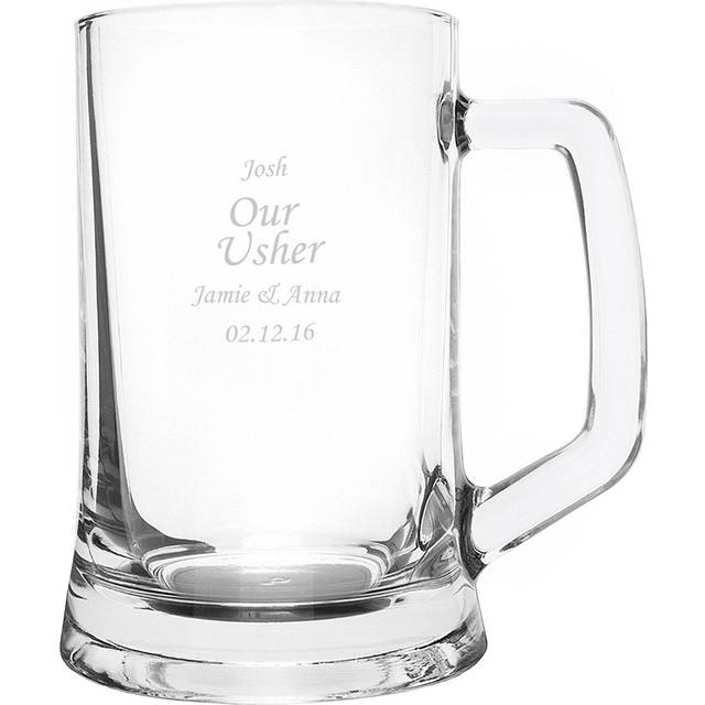 Personalised Memento Engraved Personalised Glass Pint Stern Tankard - Clear - 9 x 15 x 9cm