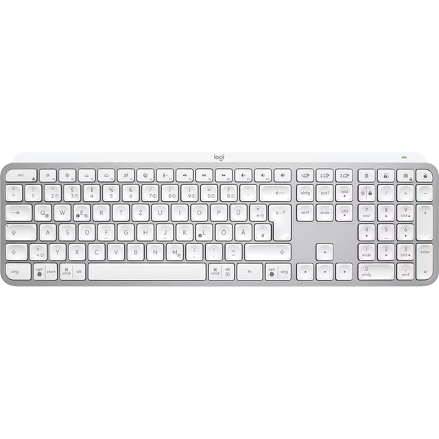 Logitech Köp MX Keys S-tangentbord – normalstorlek eller mini in Ljusgrå, Deutsch (Qwertz), Endast tangentbord