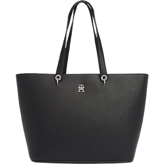 Tommy Hilfiger dam TH emblem Tote AW0AW15178, svart (svart), en storlek UK, Svart, One Size