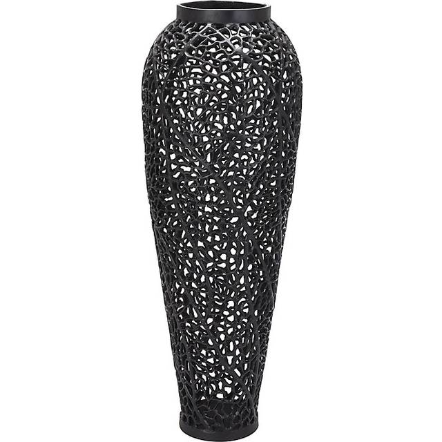 Hill Interiors - Cast Lattice Large Vase - Aluminium - L31 x W31 x H90 cm - Black