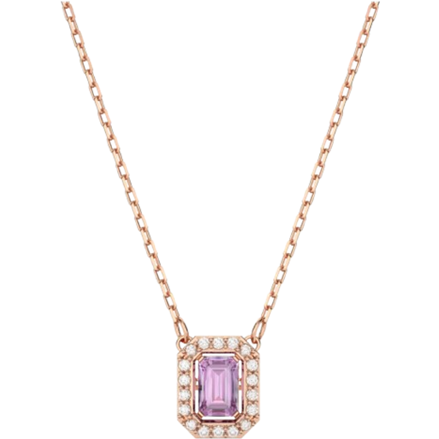 Swarovski Millenia Rose Gold + Purple Octagon Necklace - Adjustable