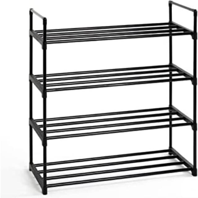 HAKU Möbel Skohylla svart, Plast, metall - Storlek: B 65 cm x H 74 cm x D 30 cm, Stil: Modern