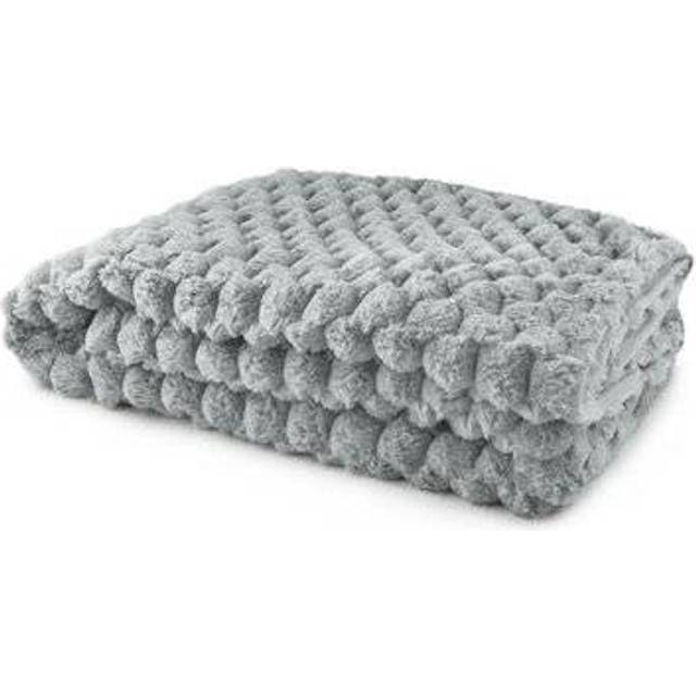 (140x180cm, Silver) Emma Barclay Lush Luxurious Faux Rabbit Fur Throw For Sofa Blanket