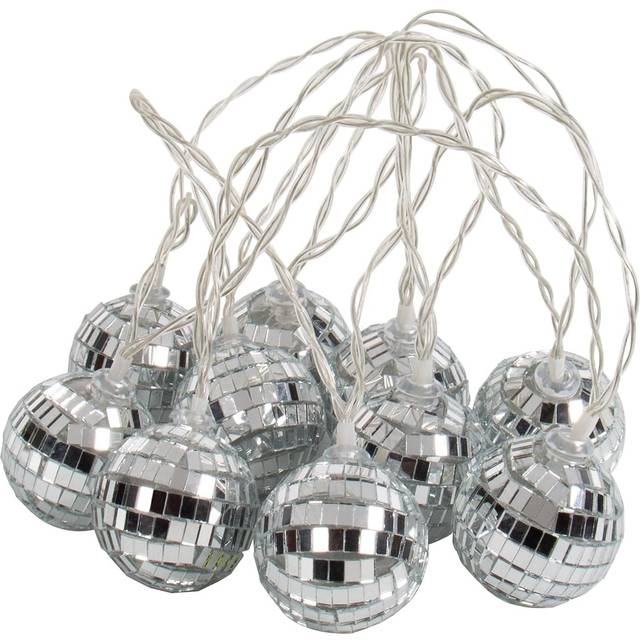 Disco Ball String Lights 10 Multicolour LED Mini Mirror Balls Party Disco Lights