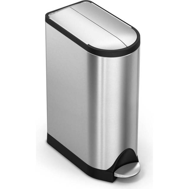 simplehuman Butterfly Pedal Bin, Brushed Stainless Steel, 18L
