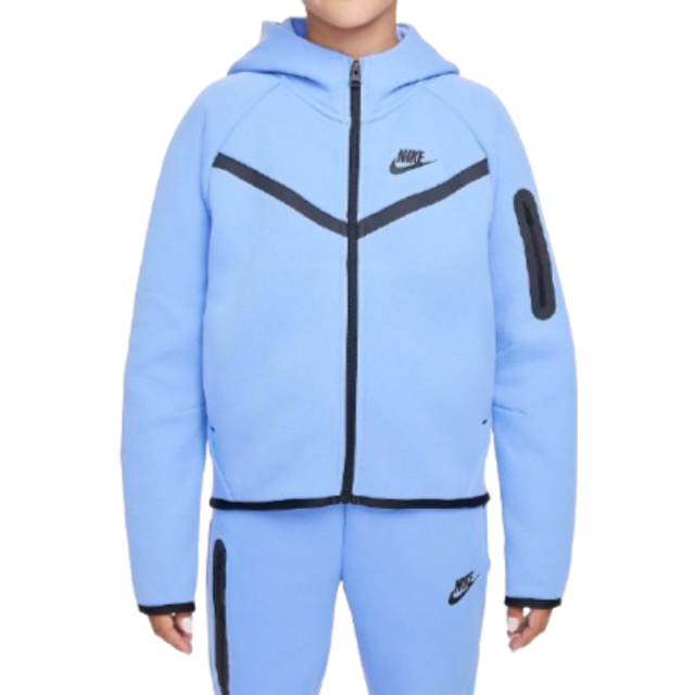 Nike Sportswear Tech Fleece Girls' Full-Zip Hoodie - Blue - XS