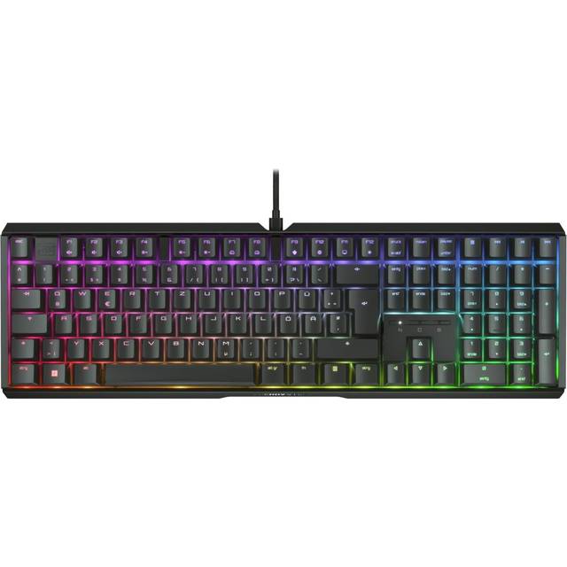 CHERRY XTRFY MX 3.1, Mekaniskt Gaming-Tangentbord, Tysk Layout (QWERTZ), RGB-Belysning, Aluminiumfodral, USB-A-Port, MX2A RED-Brytare, Svart