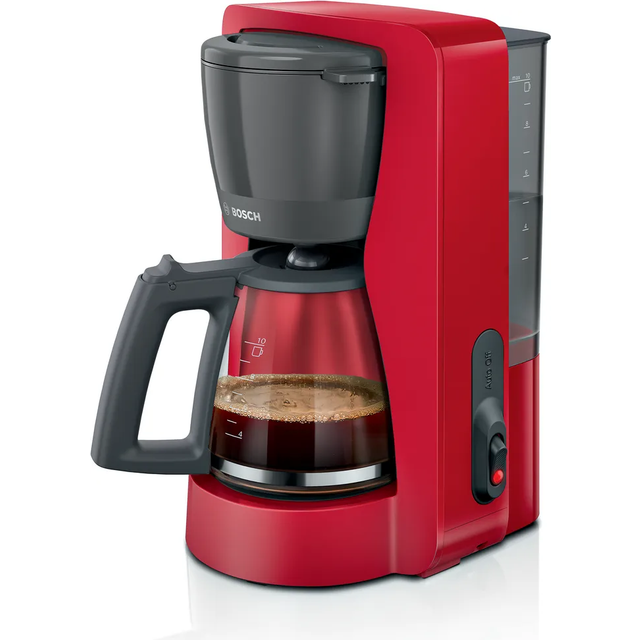 Bosch MyMoment TKA2M114 kaffebryggare, 1,25 l glaskanna, för 10–15 koppar, varmhållningsfunktion 40 min, droppfritt system, svängbar filterhållare, vattentank