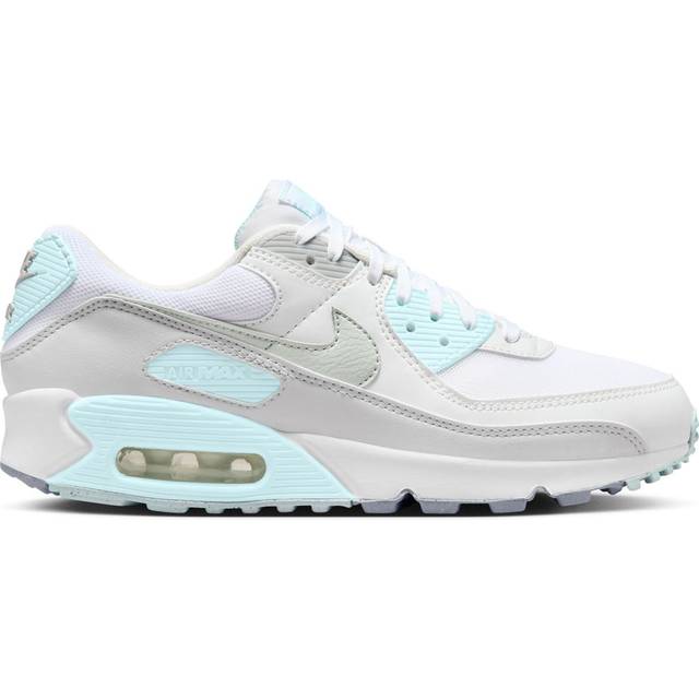Nike Dam Air Max 90 sneakers, 35,5 EU, Vitt ljus silver glacier blå, 35.5 EU