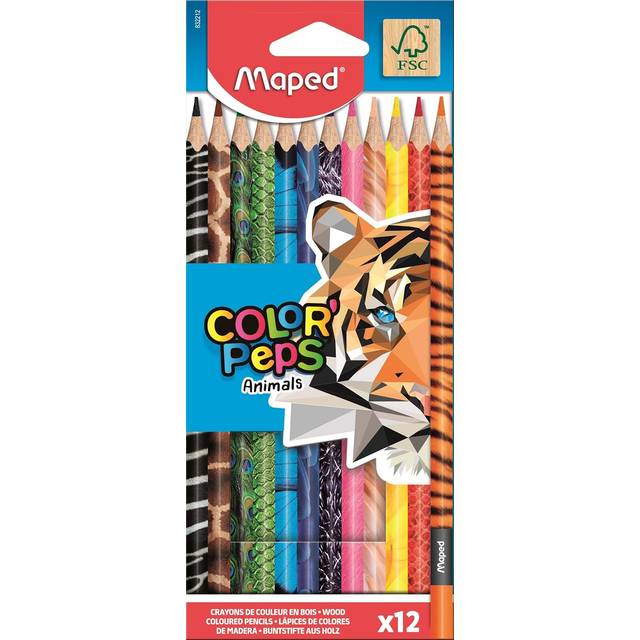 Color'Peps Animal Colouring Pencils 12 Pack Of Assorted Colours