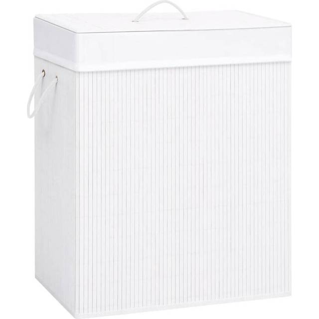 vidaXL Bamboo Laundry Basket White 83 L
