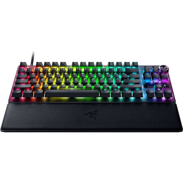 Razer Huntsman V3 Pro Tenkyless - TKL Analogt optiskt tangentbord för esport - Snabb avfyrning (Snabb trycksättning, snabba inbyggda justeringar, multifunktionell digital ratt) SE-Layout | Svart