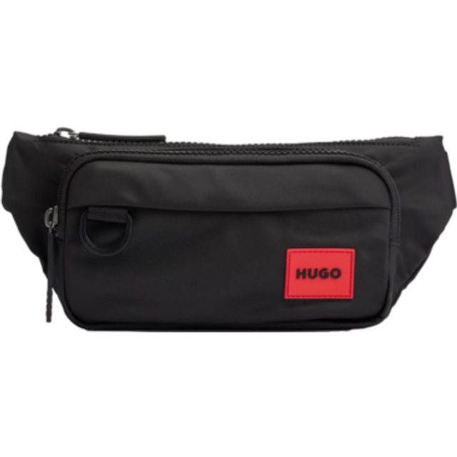 Men's HUGO Ethon 2.0 Mens Belt Bag with Red Logo Patch NOS - Black - Size: ONE size