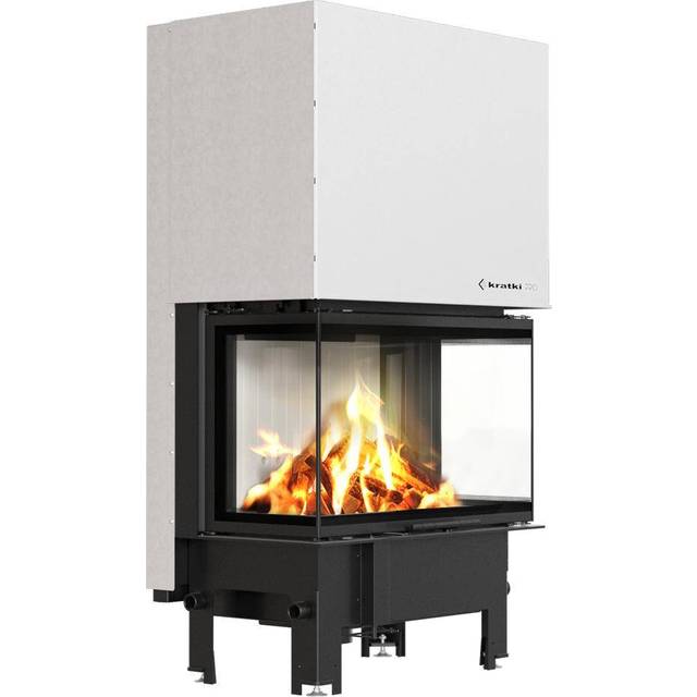 Steel fireplace KRATKI REGNOR 800/400 glazing bars 8 kW Ø 200 self closing door svart
