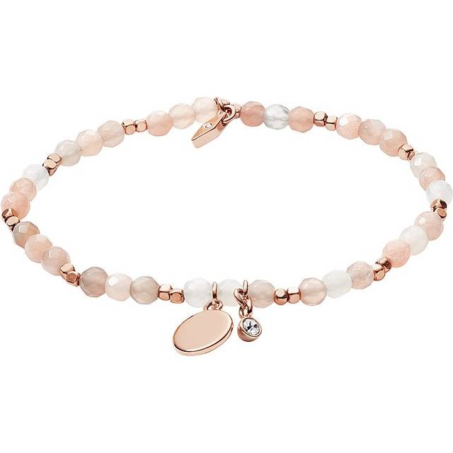 FOSSIL Armband För Kvinnor Wellness, Inre Längd: 165mm Nude Semi-Precious Bracelet, JA6945791, Beige