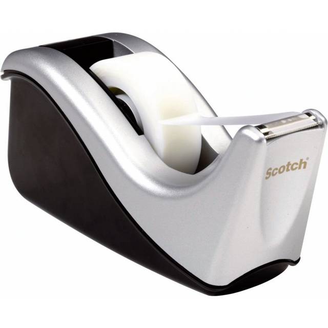 Scotch Magic Tape Contour Dispenser Grey with 1 Roll of Tape 19mm x 33m C60-ST