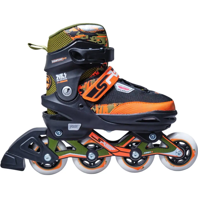 (Green/Orange, UK:11J-1J EU:29-33 US:M12J-2) Pixel Adjustable Inline Skates