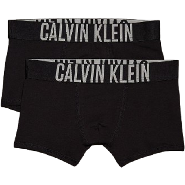 Calvin Klein Boy's Boys 2-Pack Intense Power Boxer Trunks, Black/silver - Size: 8 years/9 years/10 years