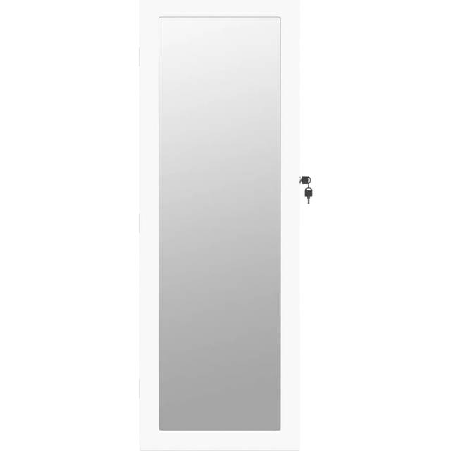 (white) vidaXL Mirror Jewellery Cabinet Cupboard with LED Lights Wall Mounted White
