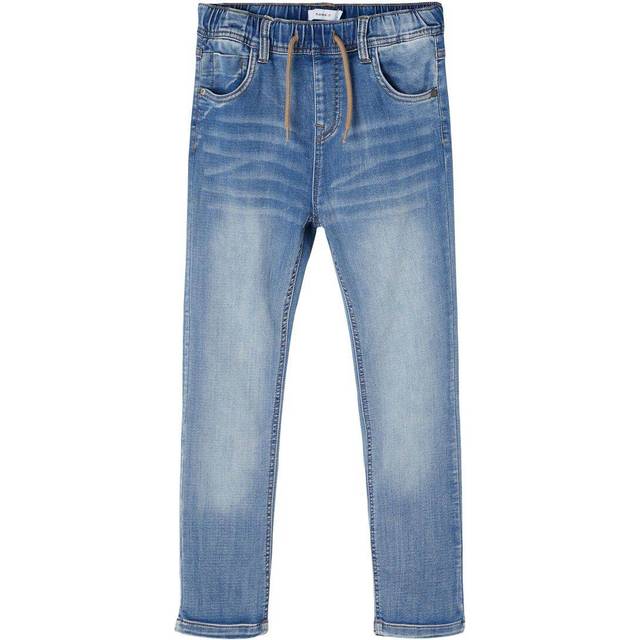 Jeansbyxor normal passform NKMROBIN för pojkar, midjebredd smal, Ljusblå denim