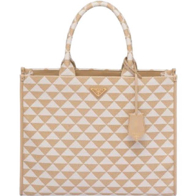 Prada Symbole leather-trimmed tote bag - multicoloured (One Size)