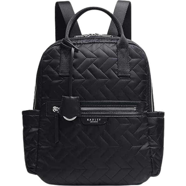 Radley London Women's Recycled Materials Finsbury Park - Quilt Medium Ziptop Backpack - Black Medium
