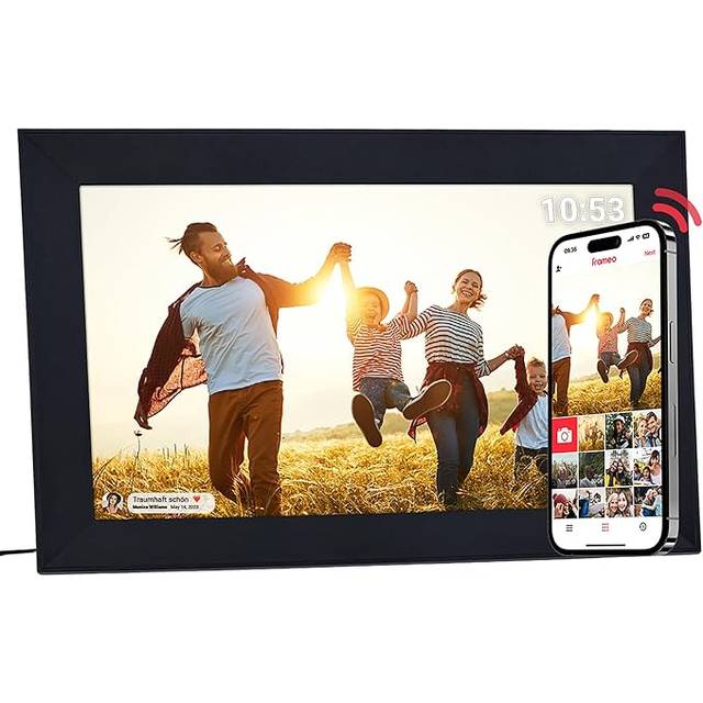 Rollei Smart Frame WiFi 103 svart – 10,1 tum touch – WiFi – bildram med Frameo-app för snabb och enkel delning av foton eller videor | IPS-panel, många funktioner, microSD-plats (svart)