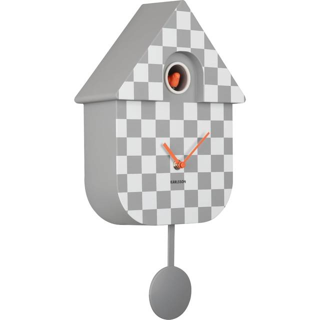 Wall clock Karlsson Modern Cuckoo Checker - Gris - 40.5x8.5 cm