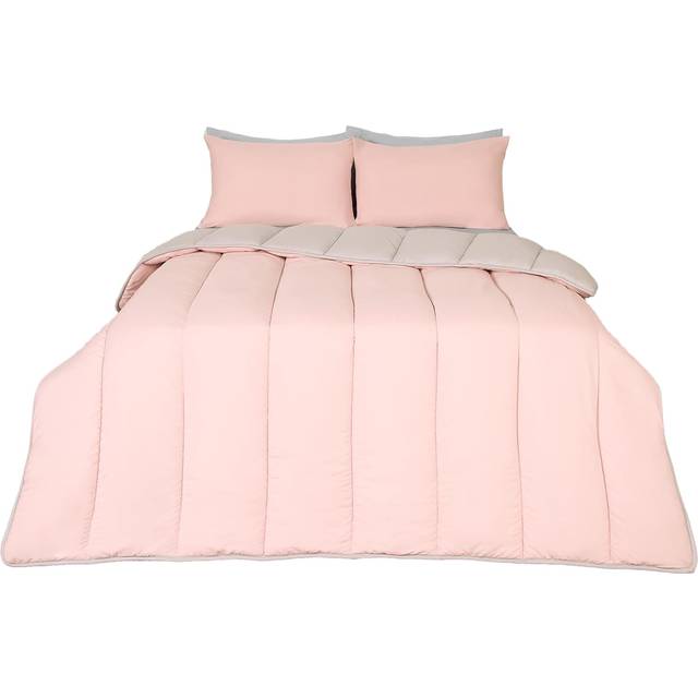 Soft Coverless 10.5 TOG Duvet Set Pillowcase Quilted Cover - Light Pink - Double