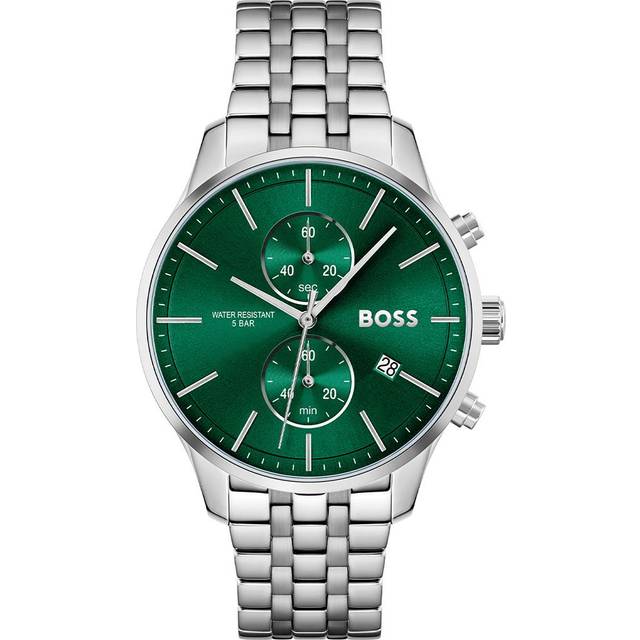 BOSS Associate 1513975 - Herr - 42 mm - Analogt - Quartz - Mineralglas - Green (20 mm)